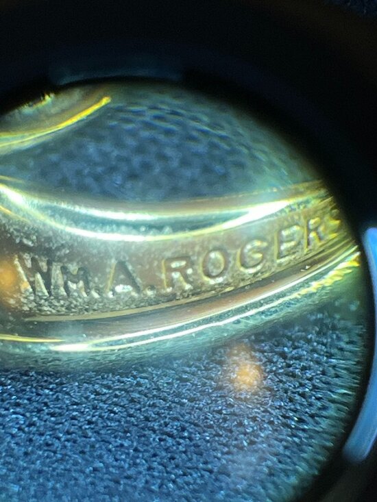 Oneida Gold‑Plated Spoon Ring • Size 8 • Wm. A. Rogers Vintage Floral Scroll - Picture 9 of 12